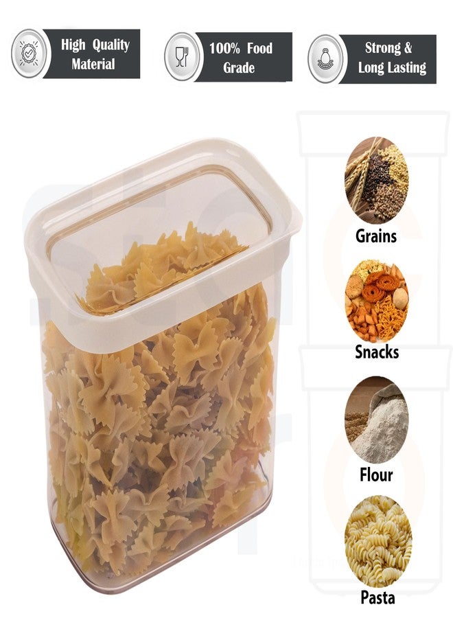 StacPro Acrylic Airtight BPA Free Kitchen Containers 1700 ML, Pack of 2 | Stackable Jar, Modular Storage, Pantry Organiser, Fridge & Dishwasher Safe, Stain Resistant, Clear & Transparent lid (White) - Image 5